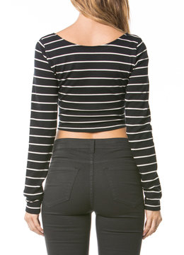 AMUSE SOCIETY RENE STRIPE CROP TOP clothing tops