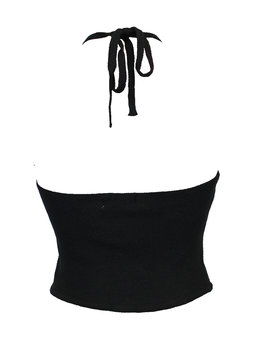BEACH FEVER BLACK HALTER TOP clothing tops