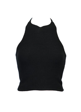 BEACH FEVER BLACK HALTER TOP clothing tops