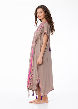 BEACH FEVER NEON INDIAN LONG KAFTAN clothing tops