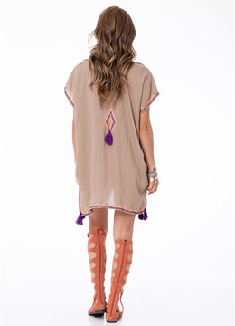BEACH FEVER NEON INDIAN SHORT KAFTAN swim cover ups