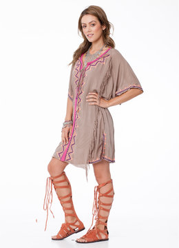 BEACH FEVER NEON INDIAN TUNIC swim cover ups