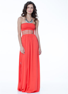 BEACH FEVER PEEKABOO MAXI DRESS