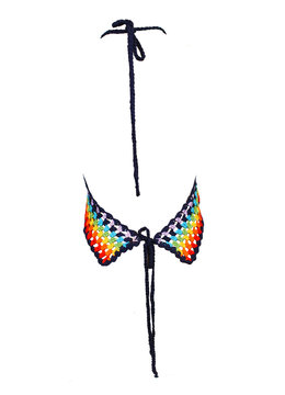 BEACH FEVER RAINBOW HALTER TOP clothing tops