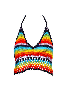 BEACH FEVER RAINBOW HALTER TOP clothing tops