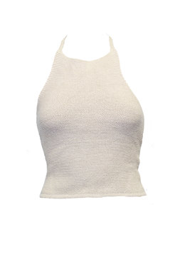 BEACH FEVER TAUPE HALTER TOP