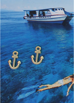 BEACH SPECIALS ANCHOR POST EARRINGS