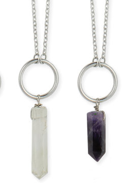 BEACH SPECIALS CIRCLE QUARTZ NECKLACE accessories jewelry