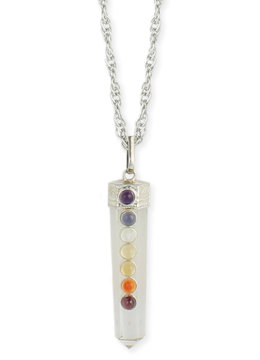 BEACH SPECIALS CLEAR QUARTZ CHAKRA NECKLACE