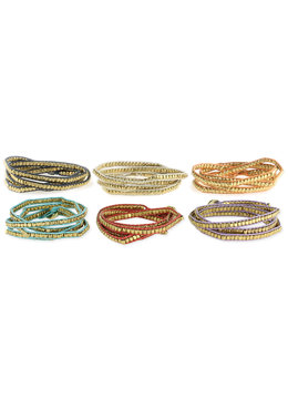 BEACH SPECIALS CORD & METAL WRAP BRACELET