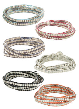 BEACH SPECIALS CORD & METAL WRAP BRACELET