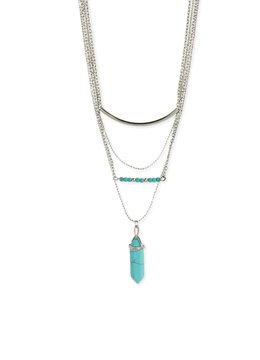 BEACH SPECIALS GLASS BEAD TURQ NECKLACE