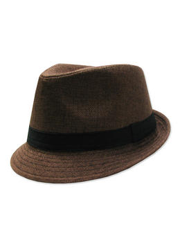 DOWNTOWN STYLE LINEN BANDED FEDORA