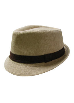 DOWNTOWN STYLE LINEN BANDED FEDORA accessories hats