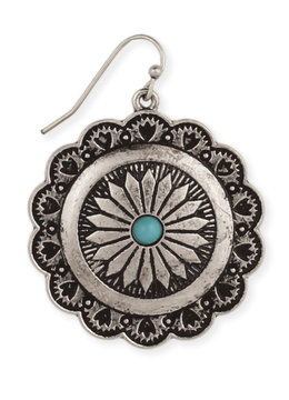 BEACH SPECIALS METAL FLAT DECO EARRINGS