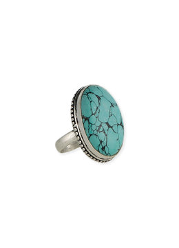 BEACH SPECIALS OVERSIZED TURQ SMOOTH RING