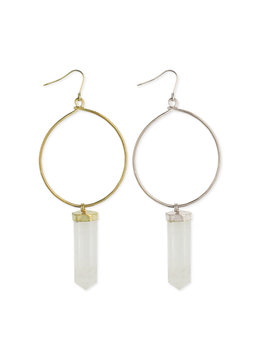 BEACH SPECIALS ROUND QUARTZ EARRINGS