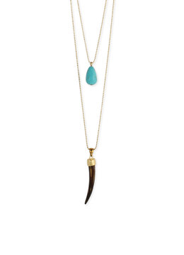 BEACH SPECIALS STONE HORN TEARDROP NECKLACE