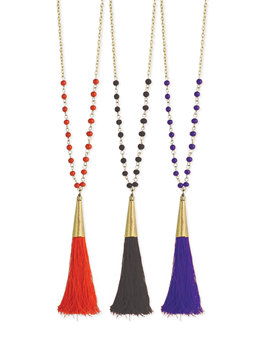 BEACH SPECIALS TASSEL NECKLACE WITH BEADS