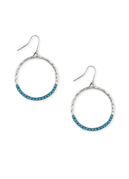 BEACH SPECIALS TURQUOISE HAMMERED EARRINGS