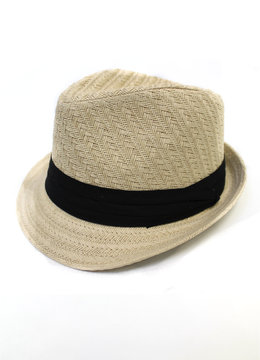 DOWNTOWN STYLE WOVEN RIBBEN FEDORA accessories hats