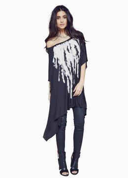 BLUE LIFE DIVINE FEATHER TUNIC