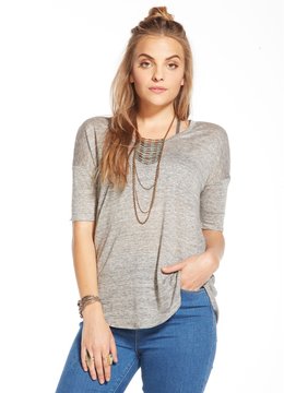 CHASER 3/4 BOXY SHIRT TAIL SCOOP TEE clothing tops