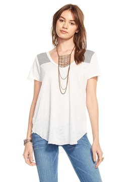CHASER BLOCKED JERSEY V NECK TOP