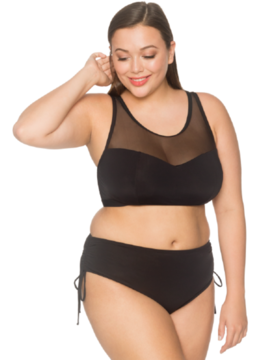 CURVE BY SUNSETS BLACK HAVANA HIGH NECK TOP swim separates