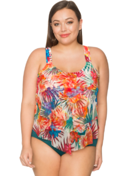 CURVE BY SUNSETS FIJI FLORA AVA TIERED TANKINI