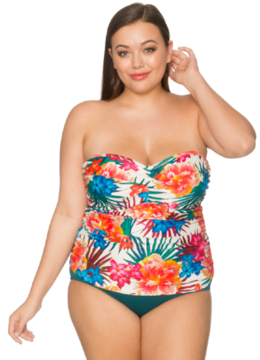 CURVE BY SUNSETS FIJI FLORAL ICONIC TWIST TANKINI swim separates