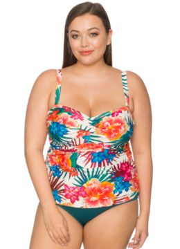 CURVE BY SUNSETS FIJI FLORAL ICONIC TWIST TANKINI