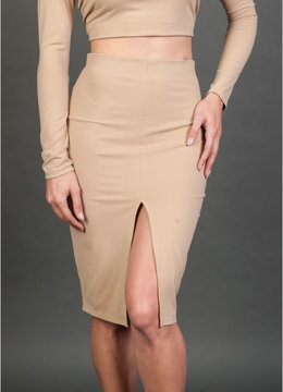 DONNA MIZANI FRONT SLIT SKIRT clothing bottoms