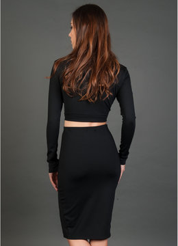DONNA MIZANI LONG SLEEVE CROP TOP clothing tops