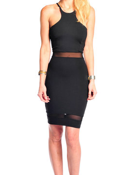 DONNA MIZANI RACER FRONT MINI DRESS