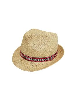 DOWNTOWN STYLE RAFFIA FEDORA