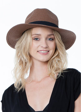 DOWNTOWN STYLE WIDE BRIM PANAMA FEDORA