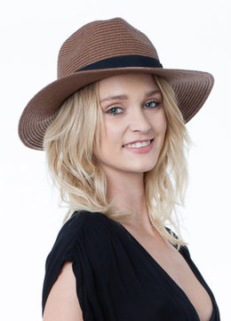 DOWNTOWN STYLE WIDE BRIM PANAMA FEDORA accessories hats
