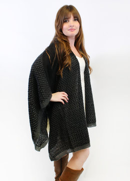ECHO DESIGN PEBBLE PATCHWORK RUANA