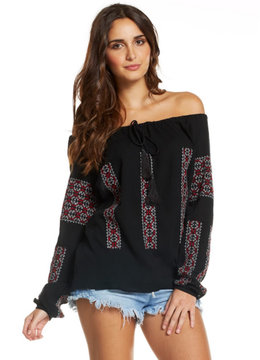 ELAN BOHO STYLE OFF SHOULDER TOP