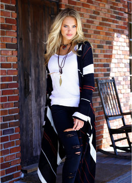 ELAN DRAPE LONG SWEATER clothing sweaters/jackets