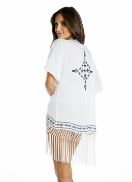 ELAN FRINGE KIMONO clothing tops
