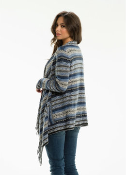 ELAN FRINGE OPEN CARDIGAN clothing tops