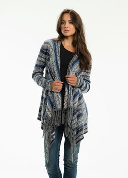 ELAN FRINGE OPEN CARDIGAN clothing tops