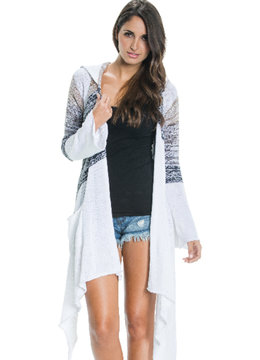 ELAN LONG CARDIGAN WITH STRIPE