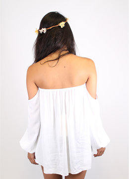 ELAN OFF SHOULDER FLOWY TOP clothing tops