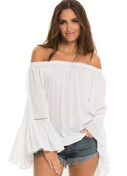 ELAN OFF SHOULDER TOP LADDER RUFFLE
