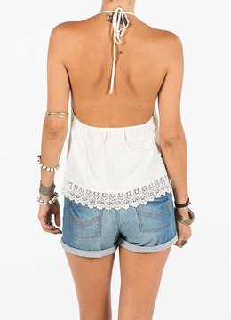 ELEMENT ALEXA JERSEY HALTER TOP W/LACE clothing tops