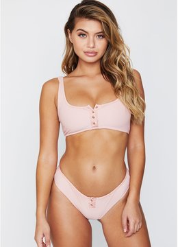 FRANKIE'S BIKINIS ALANA RIB BUTTON UP TOP