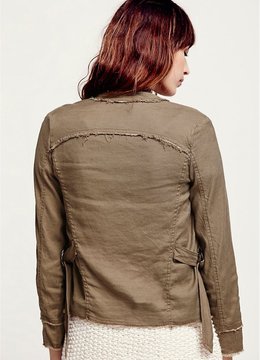 FREE PEOPLE RAW LINEN DRAPEY JACKET clothing sweaters/jackets